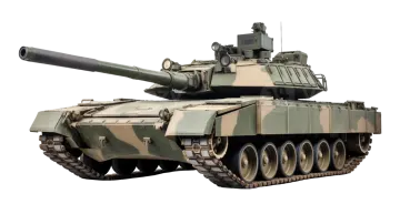 a military tank on a white background