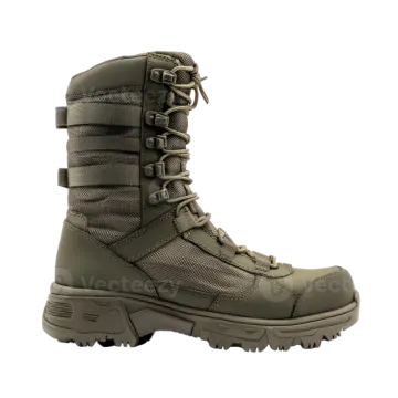 a pair of military boots on white background