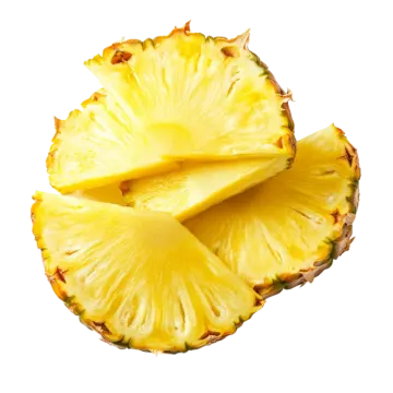 a pineapple cut in half on a white background