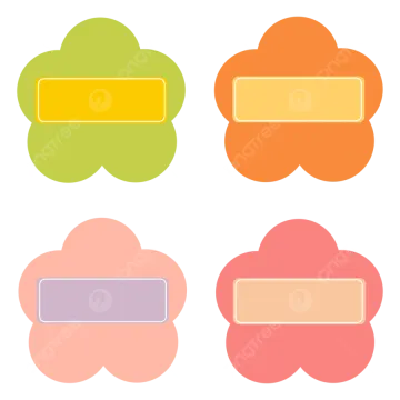 a set of four different colored speech bubbles