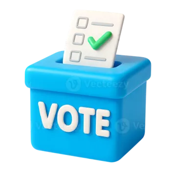 a voting box with the word vote written on it