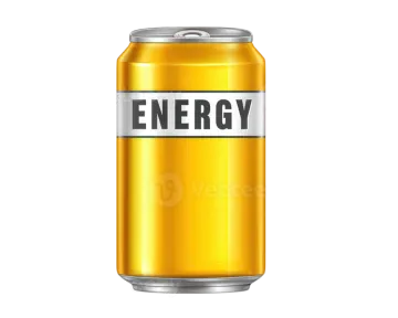 a can of energy drink on white background