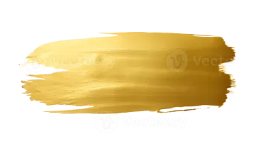 a gold paint stroke on a white background