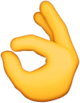 a yellow hand with two fingers in the middle of it