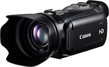 a black camera on a white background