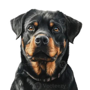 a black and brown dog is looking at the camera