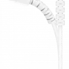 a white earphone with an in - ear microphone