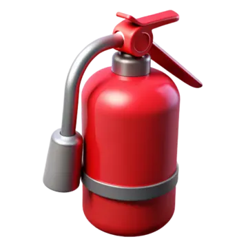 a red fire exor on a white background