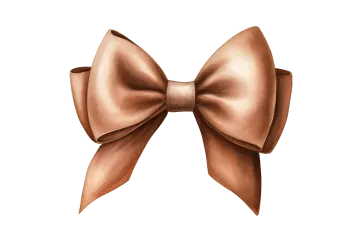 a brown bow on a white background
