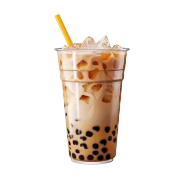 a glass of iced coffee with ice and chocolate