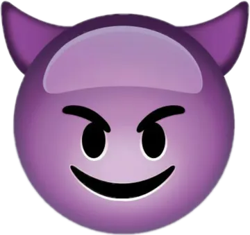 a purple ball with horns on it