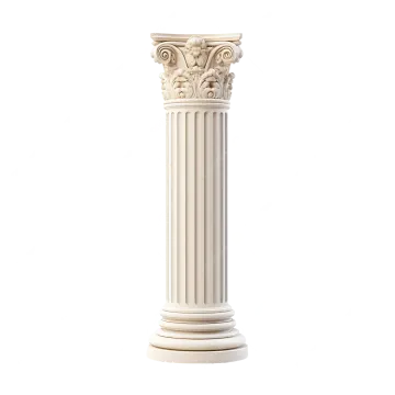 a white marble column with an elaborate design