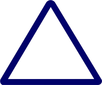 a blue triangle on a white background