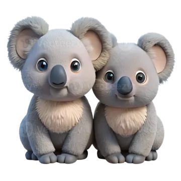 a couple of koalas sitting next to each other animals