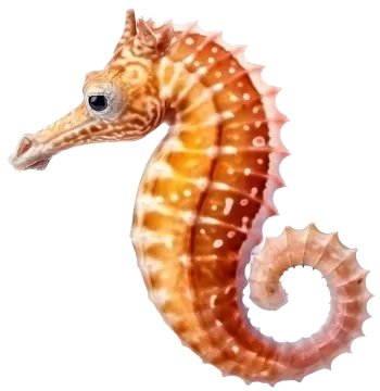 a close up of a seahorse on a white background