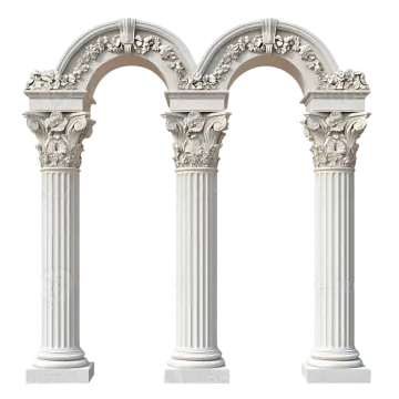 a pair of white marble columns