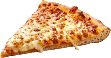 a slice of pizza on a white background