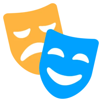 a blue and orange mask with a smiley face