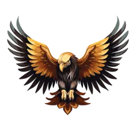 an eagle with its wings spread out