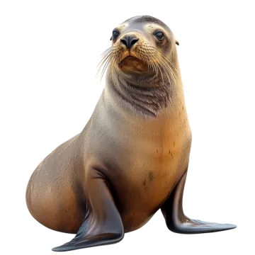 a seal is sitting on the ground