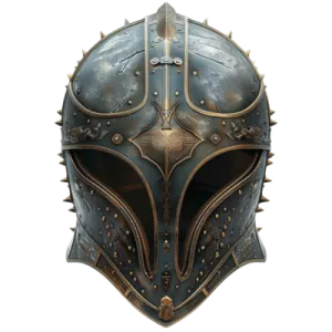 a helmet with spikes on it