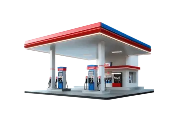 a gas station on a white background