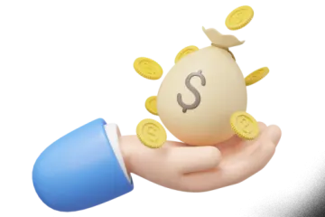 a hand holding an egg with coins on it
