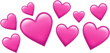 a bunch of pink hearts
