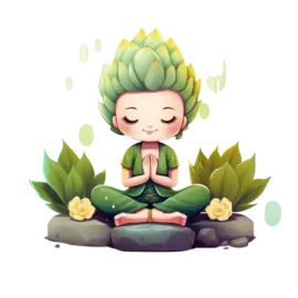 a little girl sitting on top of a rock with her eyes closed