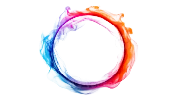 the letter o is painted with colorful paint