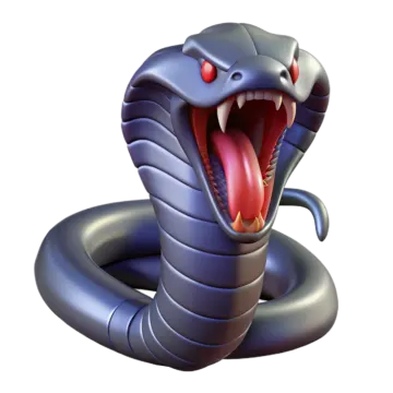 an illustration of a cobra with its mouth open