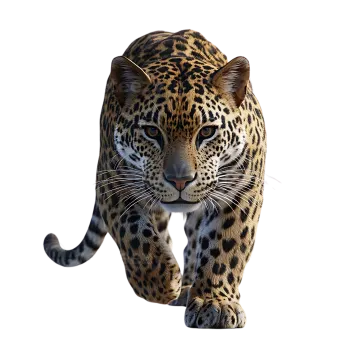a leopard is walking towards the camera
