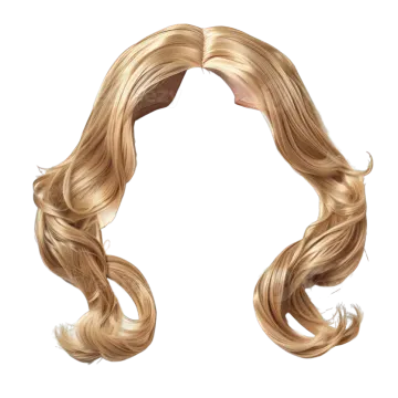 a woman with long blonde hair on white background