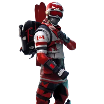 a man in a red and white suit holding a snowboard