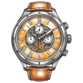a drawing of a wrist watch