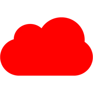a red cloud on a white background