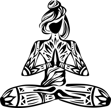 a woman sitting in the lotus position