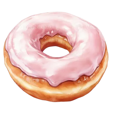 a donut with pink frosting on it