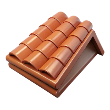a brown roof tile on a white background