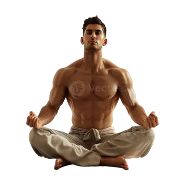 a man sitting in the middle of a yoga pose