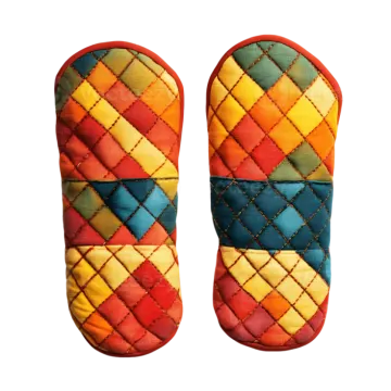 a pair of oven mits on a white background