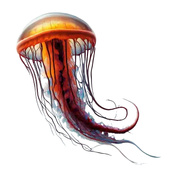 a jellyfish in watercolor on a white background