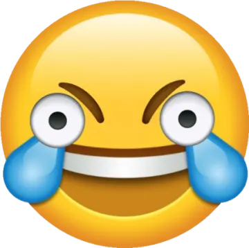 a smiley face with tears on it