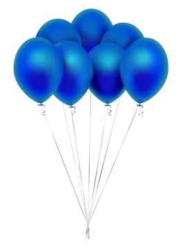a bunch of blue balloons