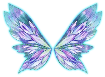 a pair of purple and blue wings
