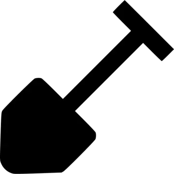 a shovel icon on a white background