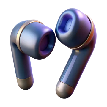 a pair of earphones on a white background