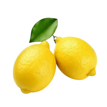 two lemons on a white background