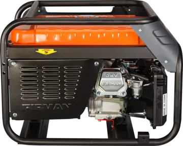 a black and orange generator on a white background