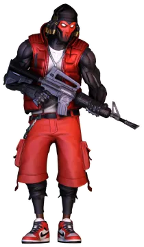 an image of a man in a red outfit with a gun